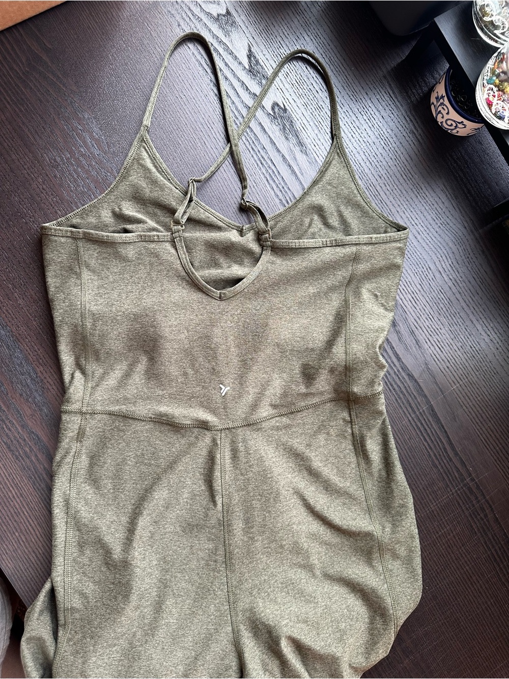 Old Navy Active Olive Green Yoga Jumpsuit Built-In Bra Athleisure - Picture 7 of 10